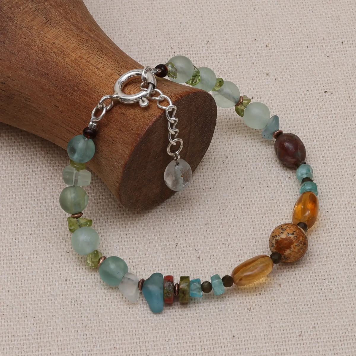 Ascent Jasper Pietersite and Citrine Bracelet with Rose Gold Accents