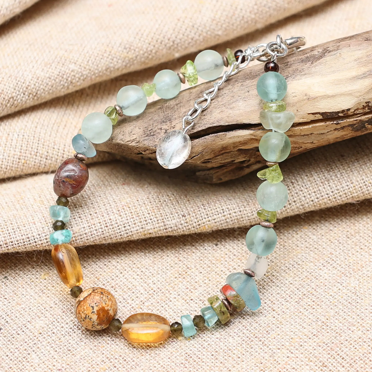 Ascent Jasper Pietersite and Citrine Bracelet with Rose Gold Accents