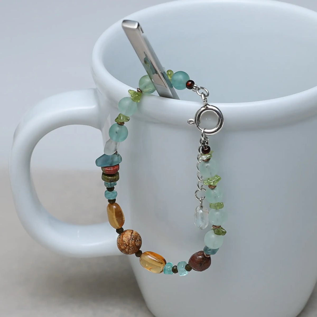 Ascent Jasper Pietersite and Citrine Bracelet with Rose Gold Accents