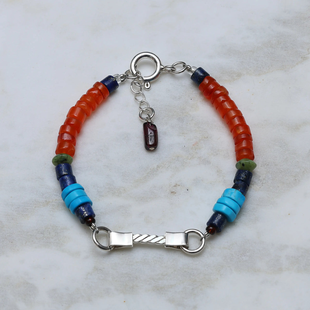 Power Within Braided Silver Bead Bracelet