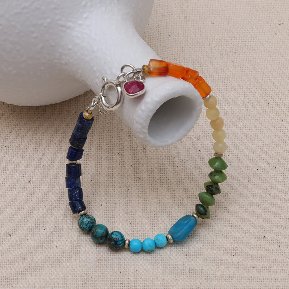 Summer Days Garnet Heart Bracelet