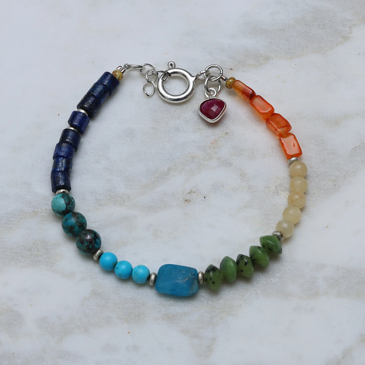Summer Days Garnet Heart Bracelet