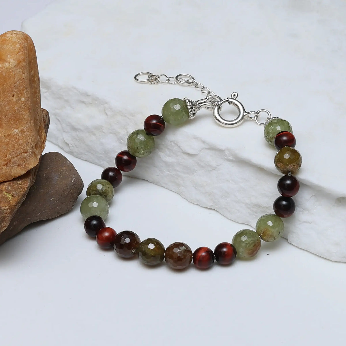 True Balance Garnet and Red Tiger Eye Bracelet
