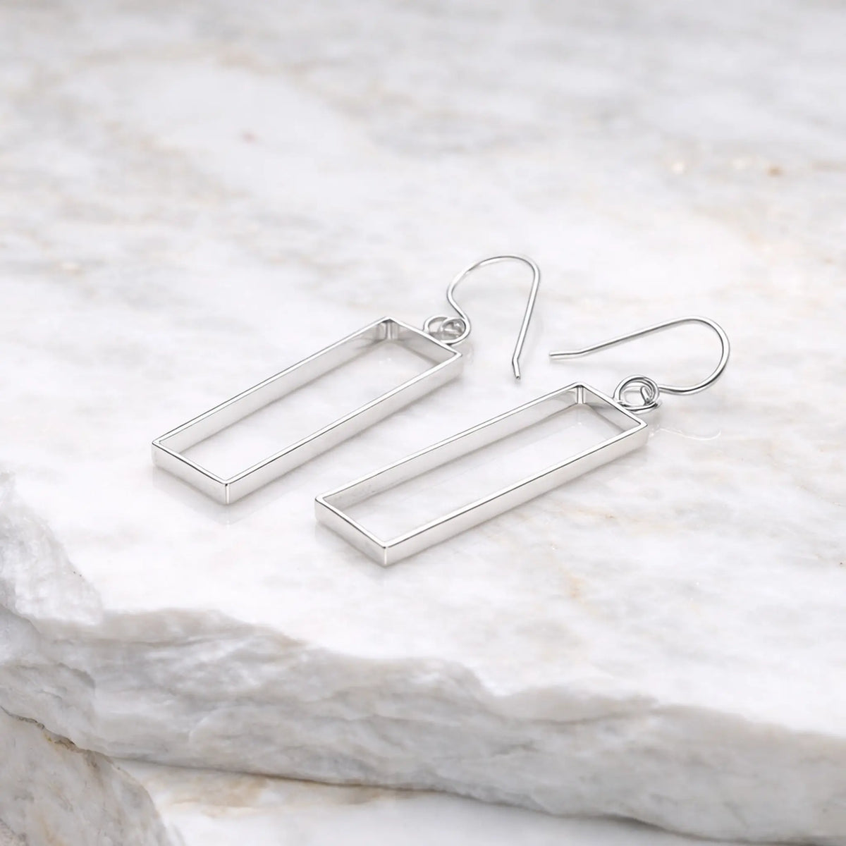 Vera Sterling Silver Rectangle Earrings
