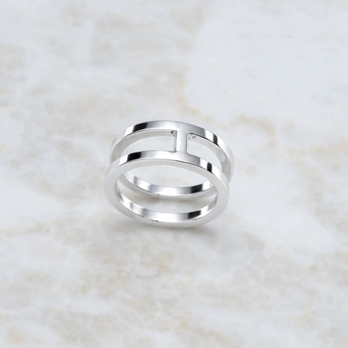 The Crossing Double Band Sterling Silver Ring