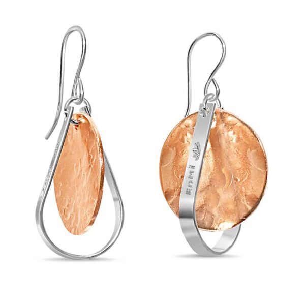 En Mi Jewels | Copper Teardrop earrings | Silver earrings for women