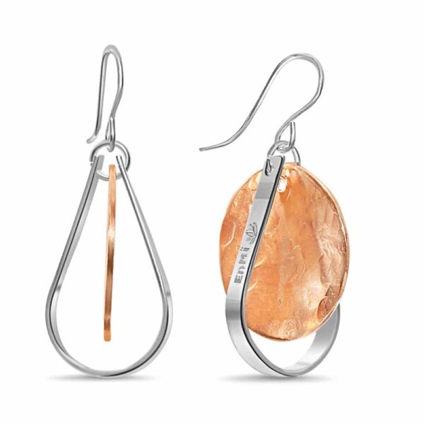 En Mi Jewels | Copper Teardrop earrings | Silver earrings for women