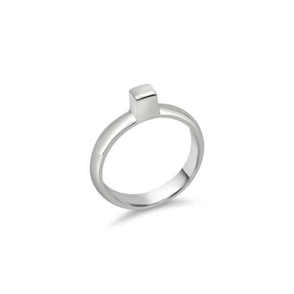 Silver Cube Ring - En Mi