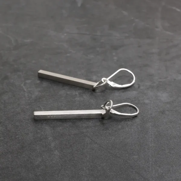 En Mi Jewels | Handmade Earrings | Silver Bar Earrings