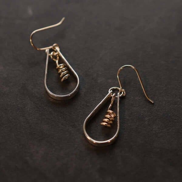 En Mi Jewels | Handmade Earrings | Gold and Silver Spiral Earrings