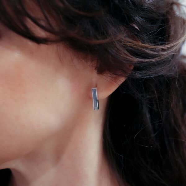 En Mi Jewels | Silver Bar Earrings for women | Handmade Earring | NJ